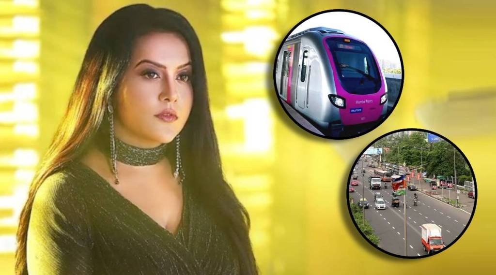 amruta fadnavis on mumbai road and metro