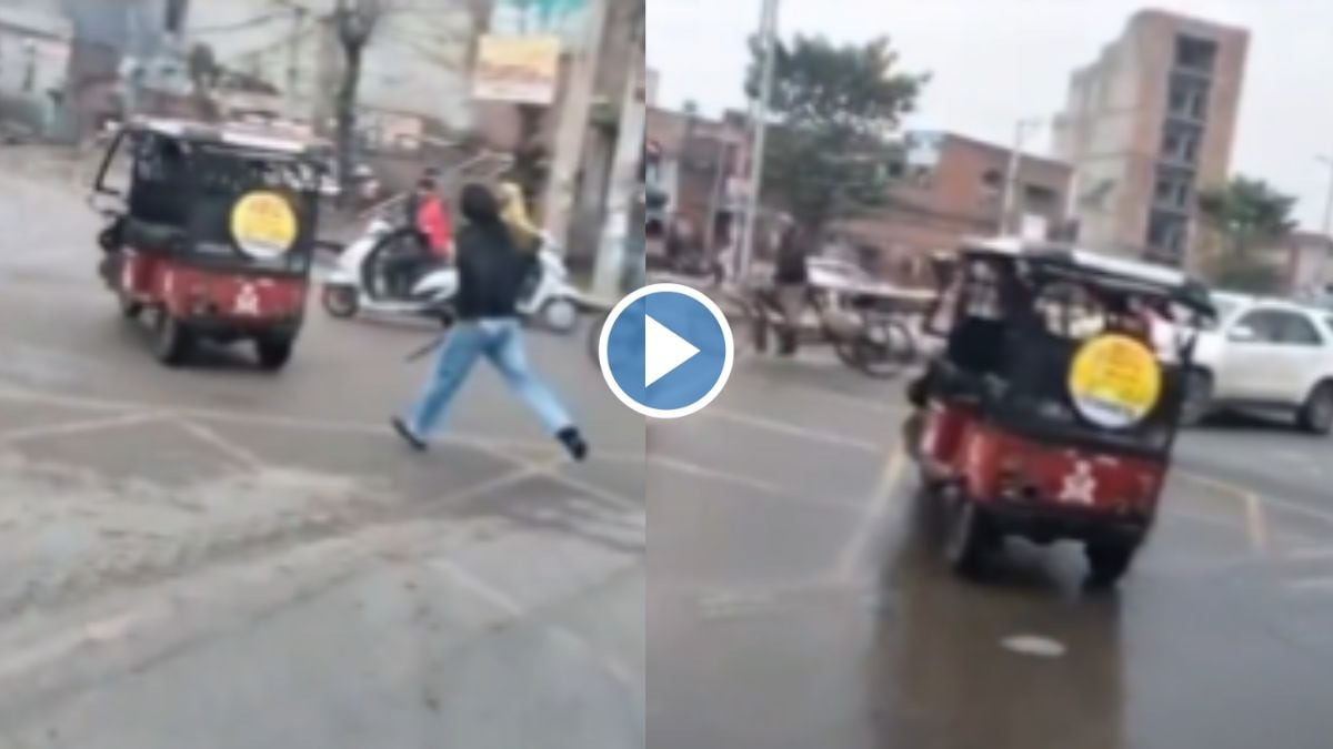 A Video In Punjabs Amritsar Has Gone Viral When A Drunk Rickshaw Driver