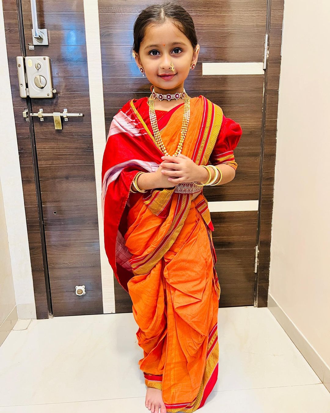 KIDS NAUVARI SAREE || SHAHI MASTANI SAREE || BABY NAUVARI || MASTANI SAREE  || READYMADE NAUVARI - YouTube