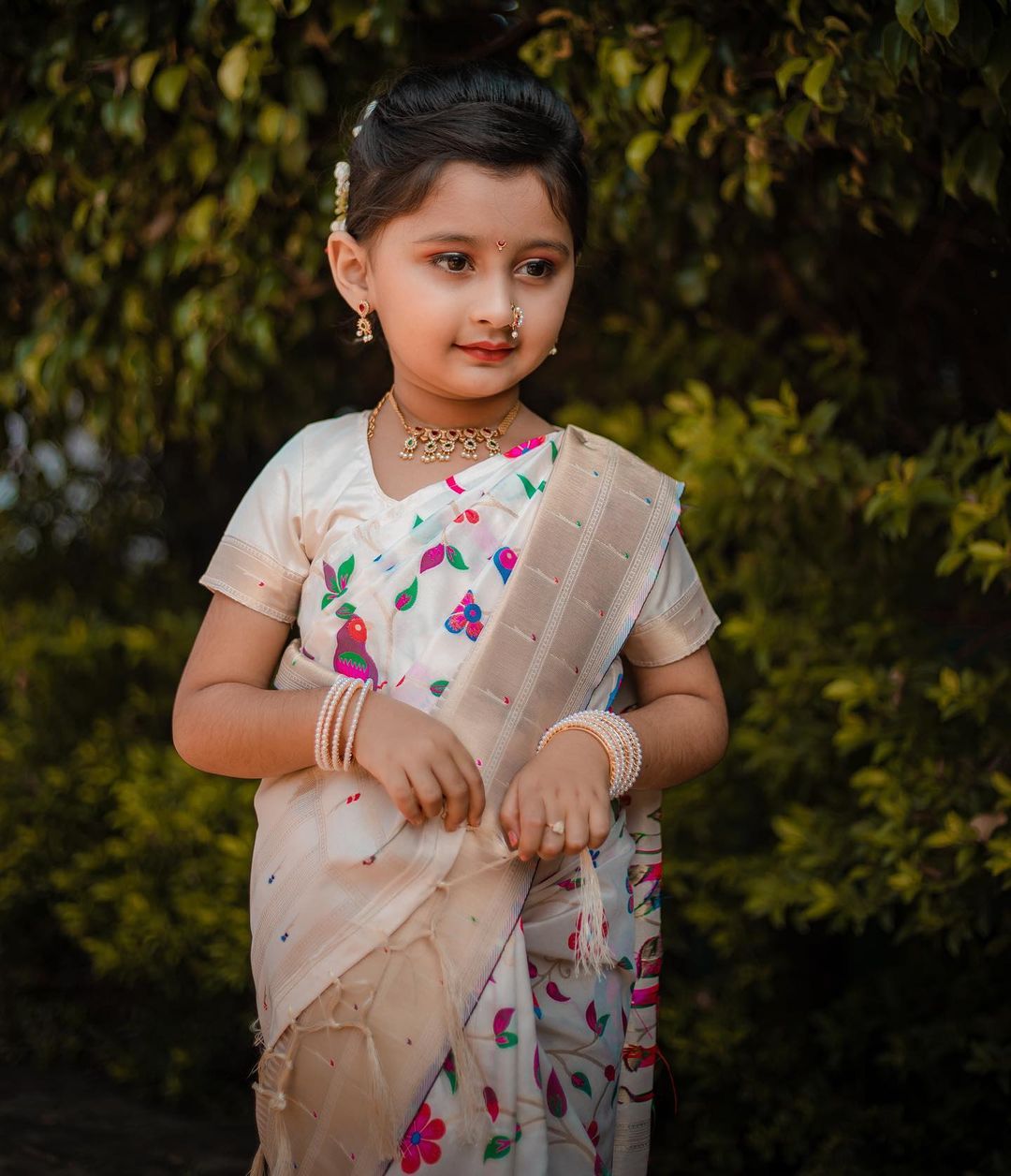 Buy TexStile Baby Girl Kid's Ready To Wear Saree With Sequence Blouse Piece  (Beige) Online at Best Prices in India - JioMart.