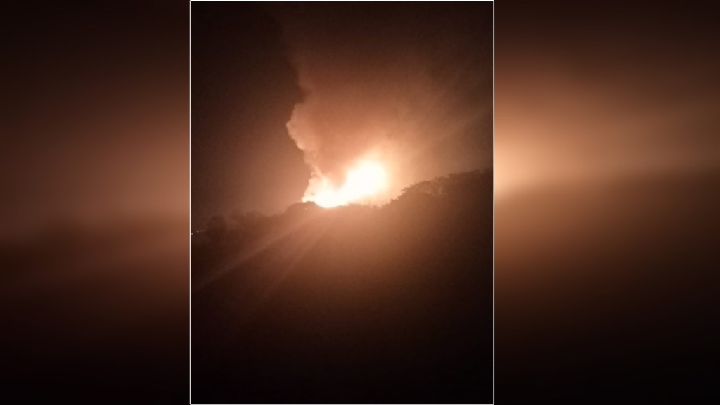 A massive fire broke out at the solid waste site in Uttan