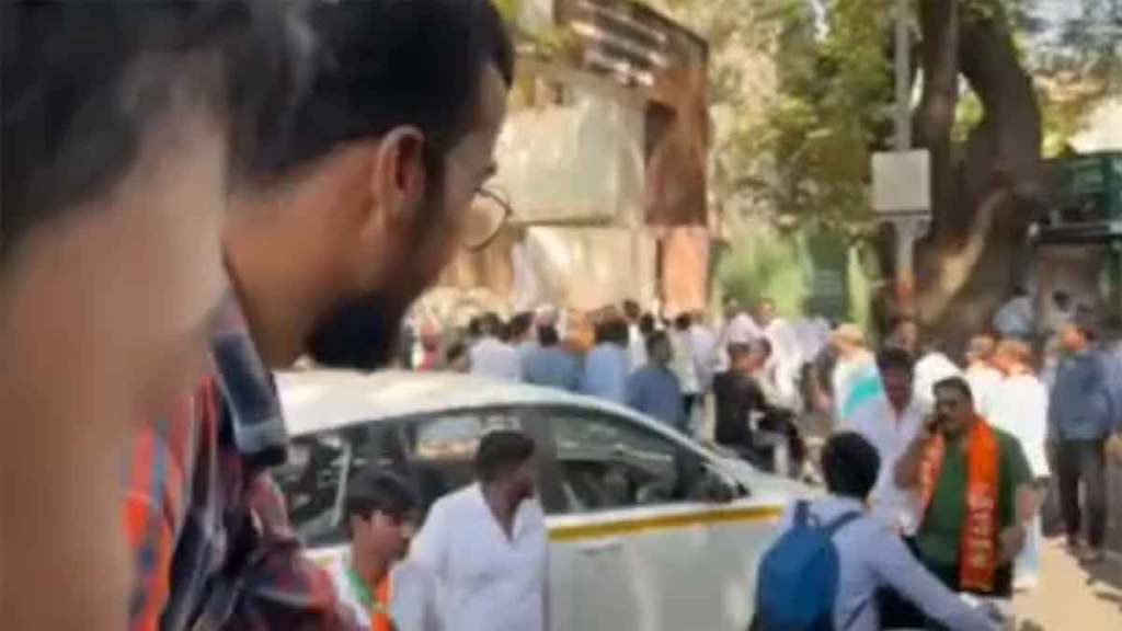 bjp candidate hemant rasane campaigning in school