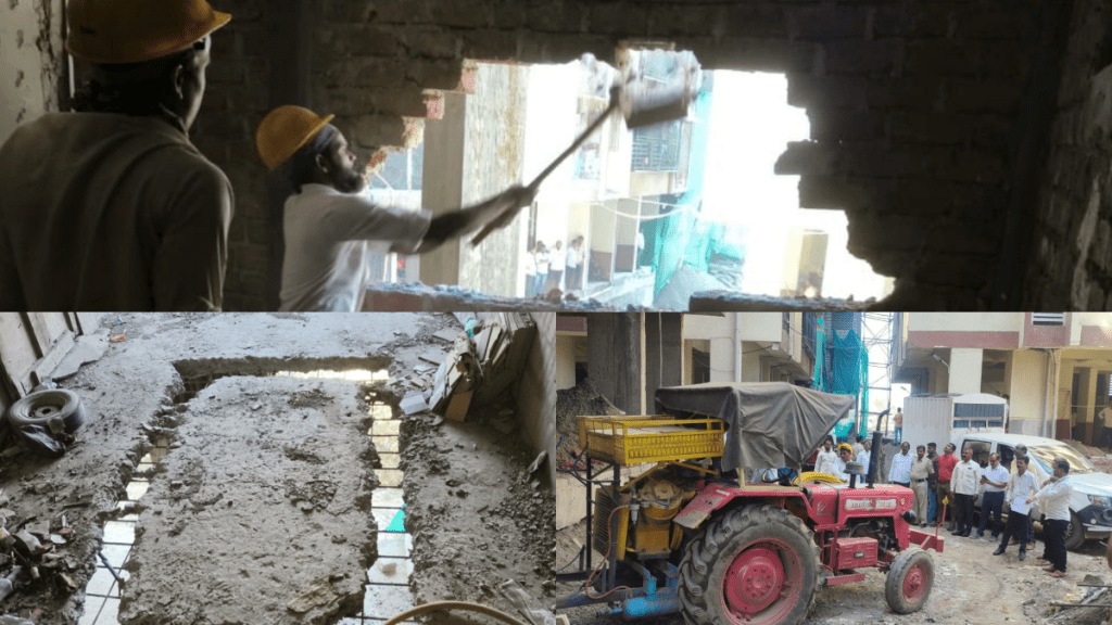 Action taken against illegal constructions in Kumbharkhanpada