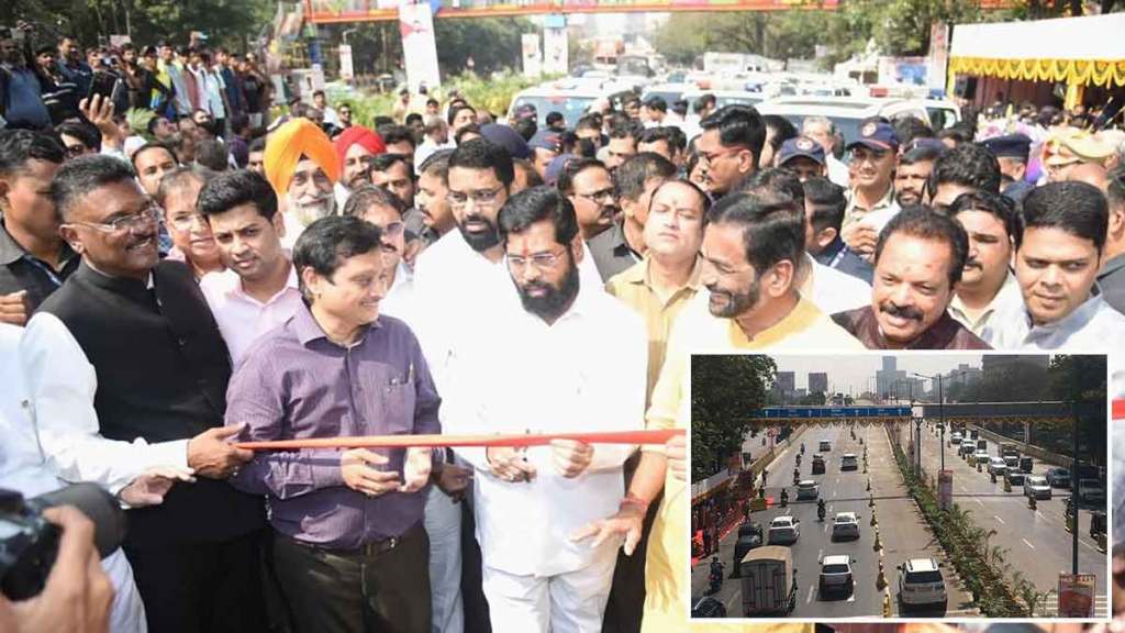 maharashtra cm eknath shinde inaugurates new kopri bridge in thane