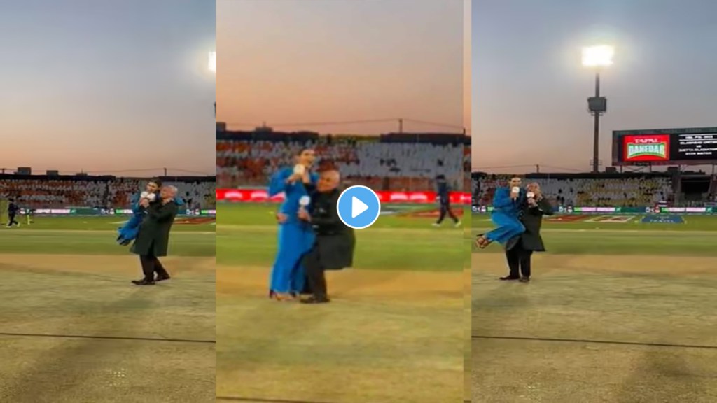 PSL: Danny Morrison Lifts Presenter on His Lap During Pre-Match PSL Show video viral