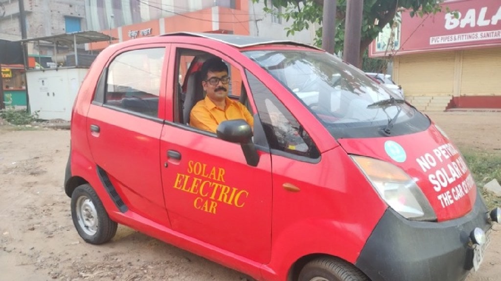 tata nano converted in solar car