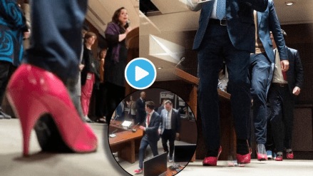 Video Why Male MPs Wore Pink High Heels In Parliament Viral Clip Applauded By Netizens all Over The World