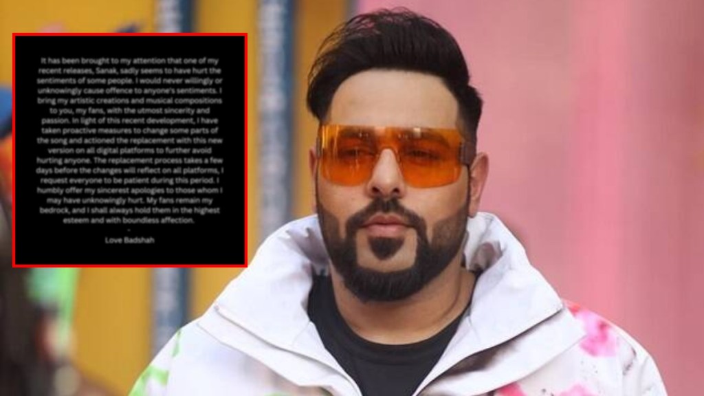 Badshah apologises for his song Sanak