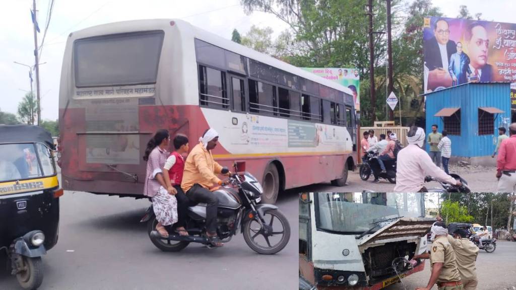 Buldhana, traffic jam, State transport bus, mechanical failure