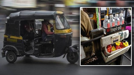 Mumbai Auto Rickshaw free water bottle Biscuits News Paper