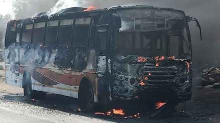 unning shivshahi bus catches fire