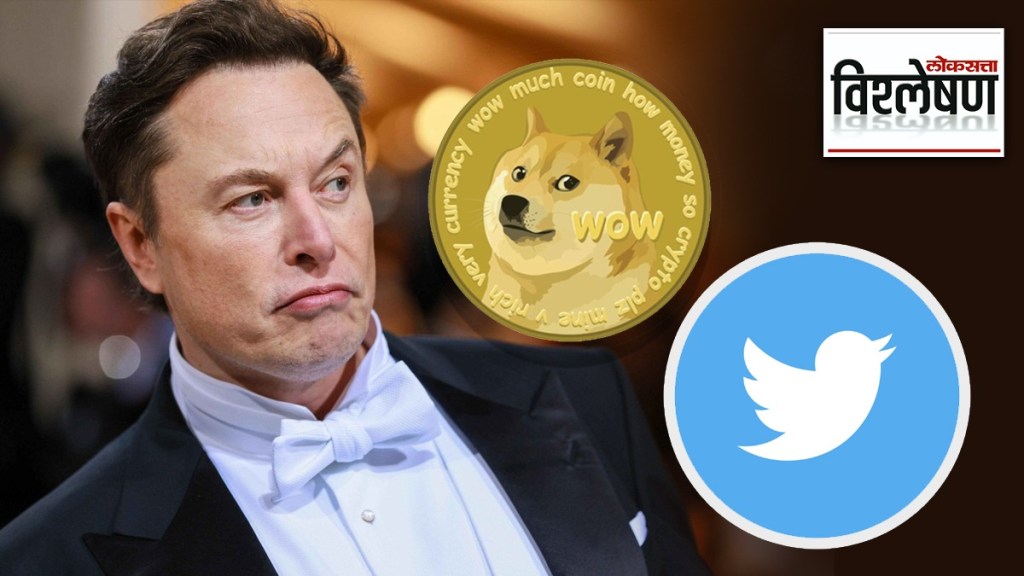 dogecoin meme share by elon musk twitter logo