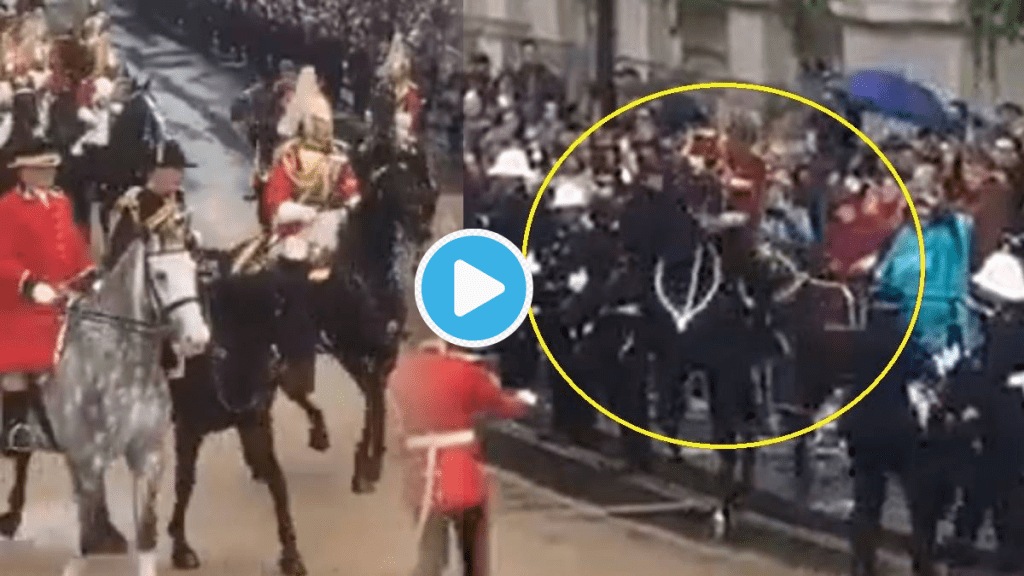 Kings Charles Coronation Video Horse Gets Out Of Control Starts Running Towards Audience Dangerous Clip Threatens Netizens