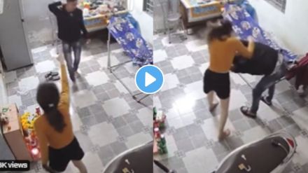 Viral video of wife beating husban