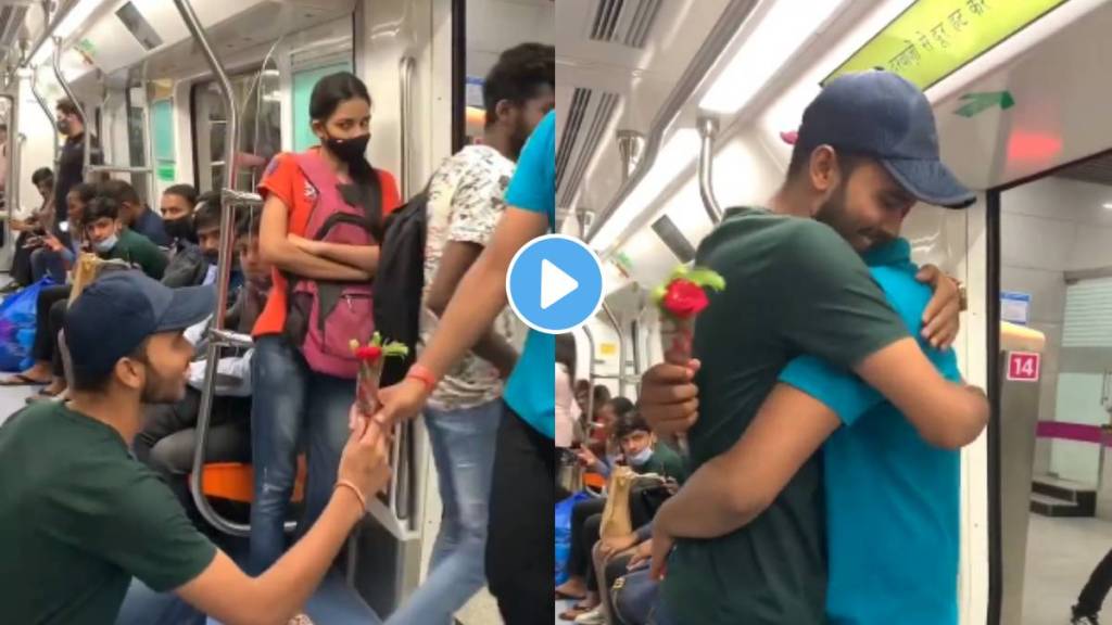 Boy proposed to the boy in delhi metro