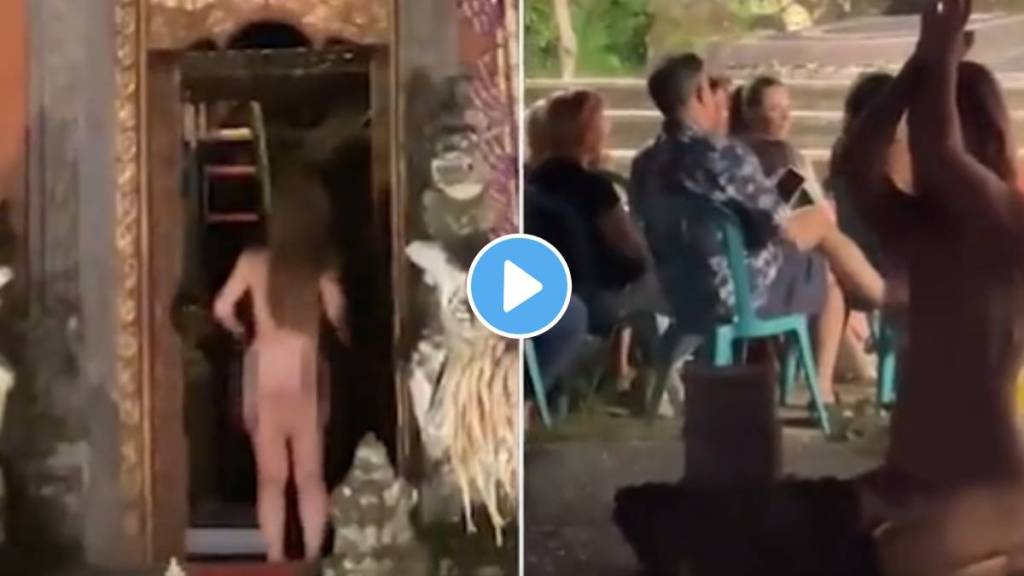 woman eneter stripped naked in temple video viral