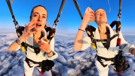 makeup while sky diving