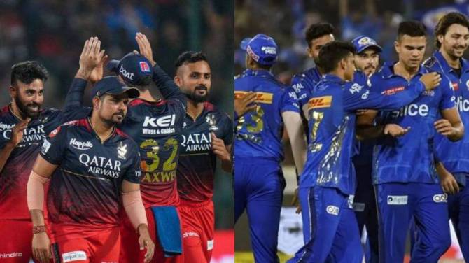 MI vs RCB match live updates