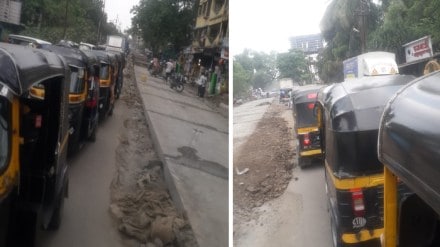 Work on roads in Dombivli started at a slow pace