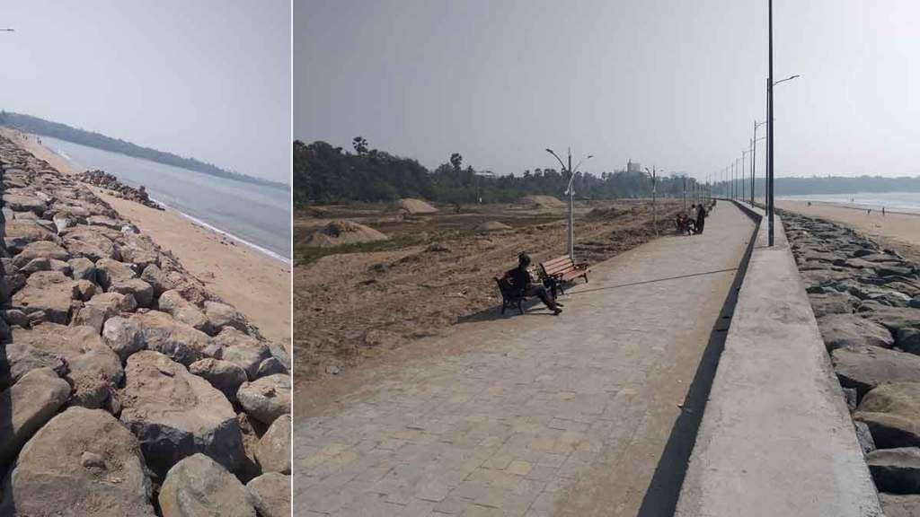 sea wall at aqsa beach Mumbai