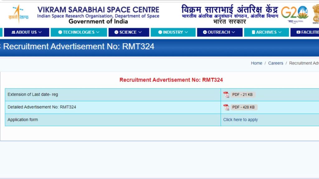 ISRO VSSC Recruitment 2023 Apply for Technician