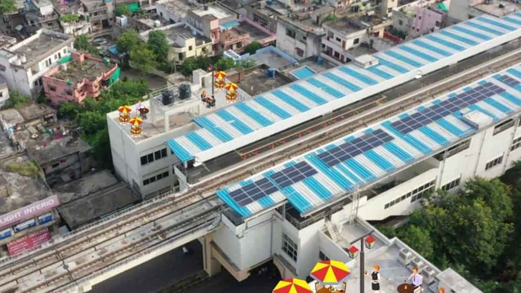 open air restaurant in Nagpur metro station