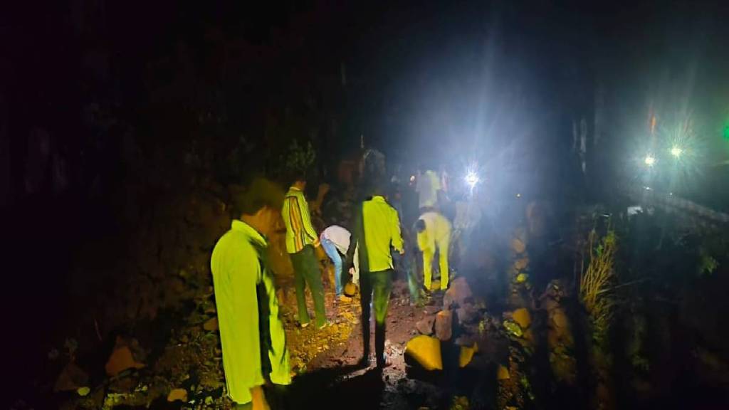 Landslide at ambenali Ghat