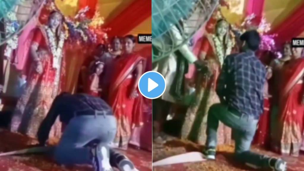 boy stunt goes wrong fell infront of bride groom on stage