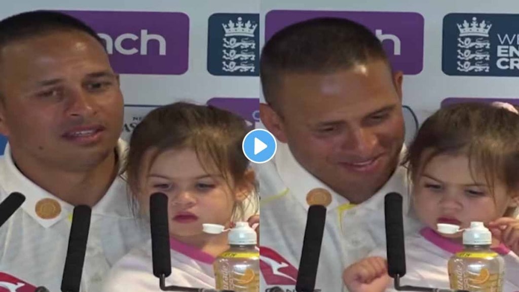 Ashes 2023: The most beautiful picture of cricket Usman Khawaja arrived with his daughter at the press conference