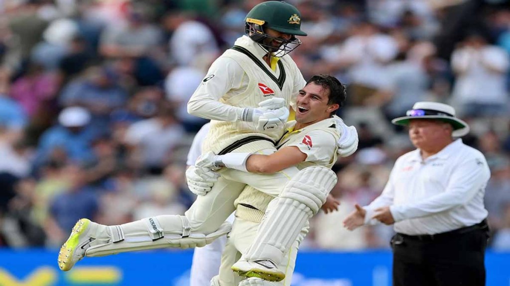 Australia beat England by two wickets in the first Test of the Ashes series with Pat Cummins and Lyon putting on a 55-run partnership