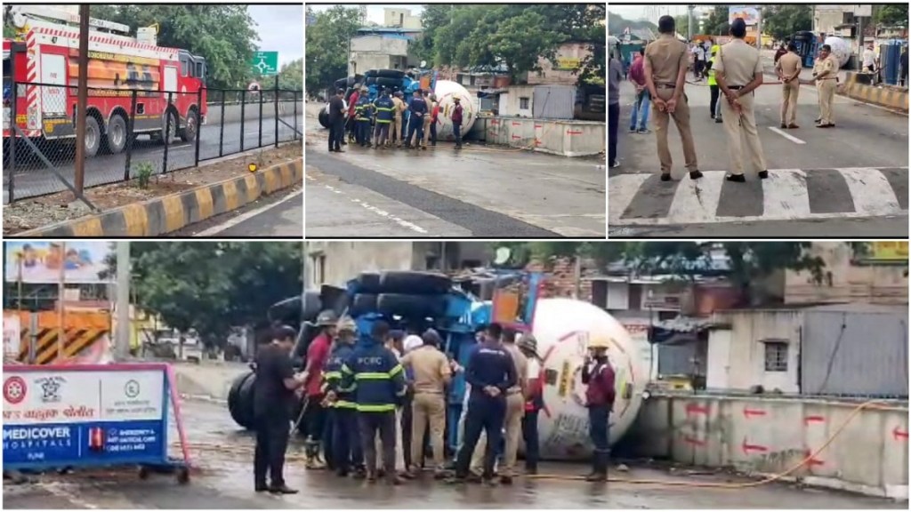 tanker LPG overturned Pimpri Chinchwad