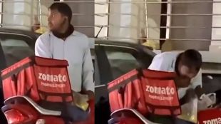 Zomato delivery Boy eating dal rise from plastic bag, netizens say heartbreaking Watch viral video