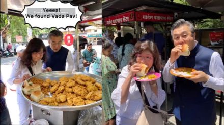 Japan ambassador enjoys vada pav and misal in Pune with wife PM Modi responds