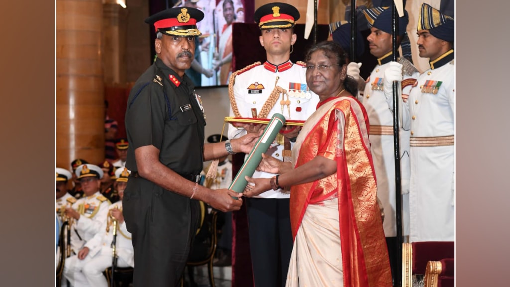 major general sk vidyarthi army officer honored president draupadi murmu