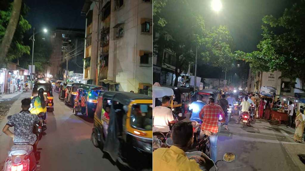 traffic congestion in dombivli due to handcart