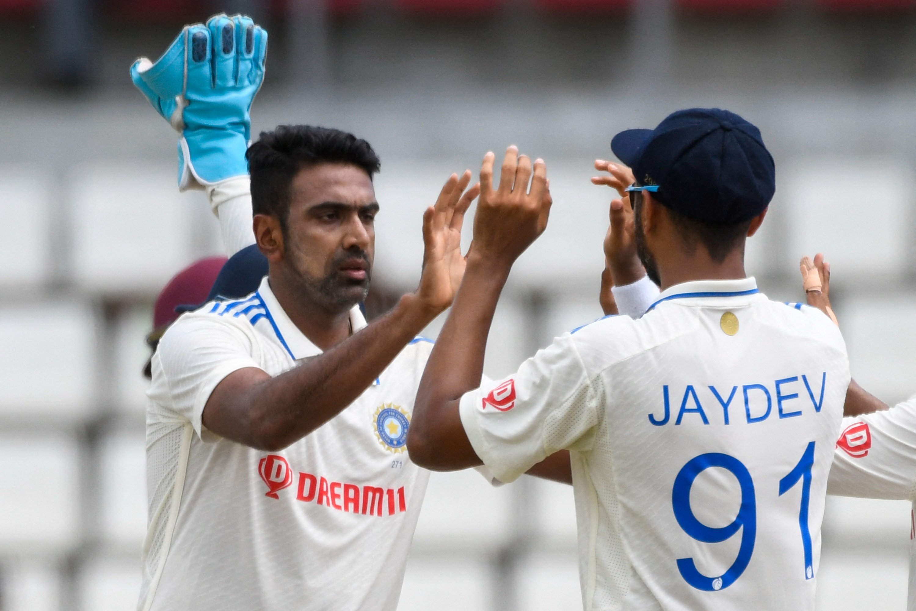 R Ashwin takes 12 wickets against West Indies