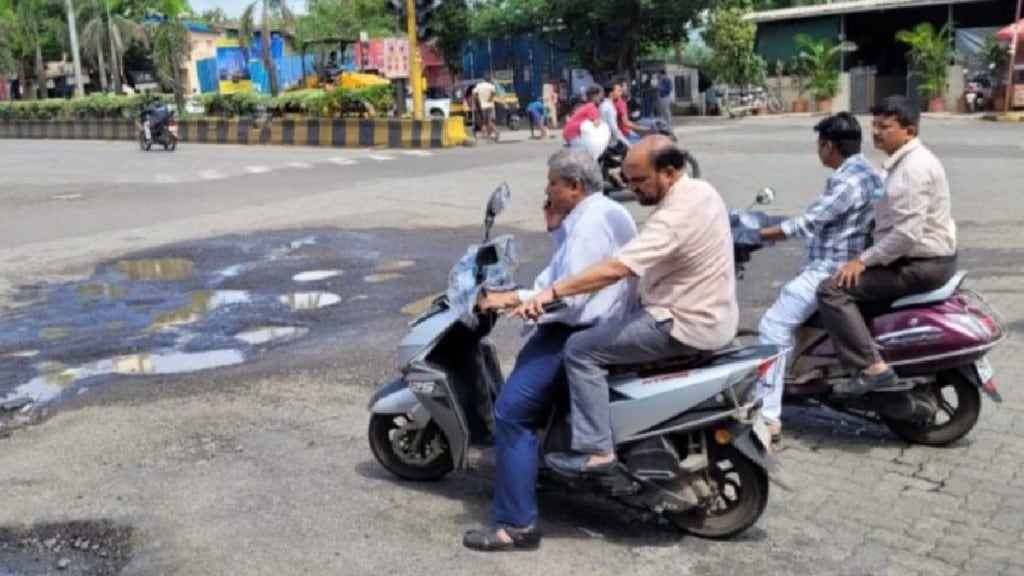 Inspection of potholes on two wheelers