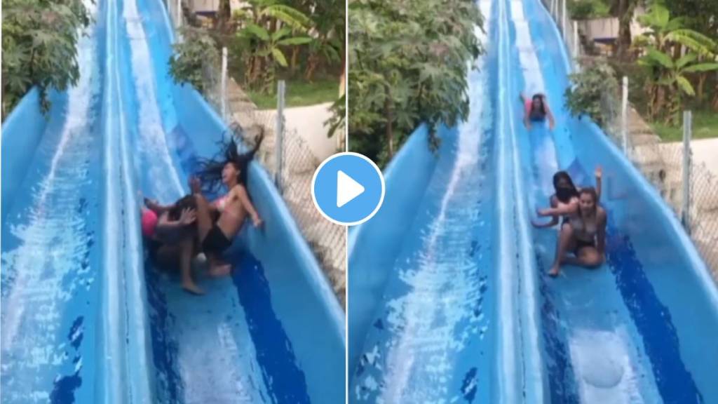 water park accident video viral on social media be aware while playing on slide video viral on social media