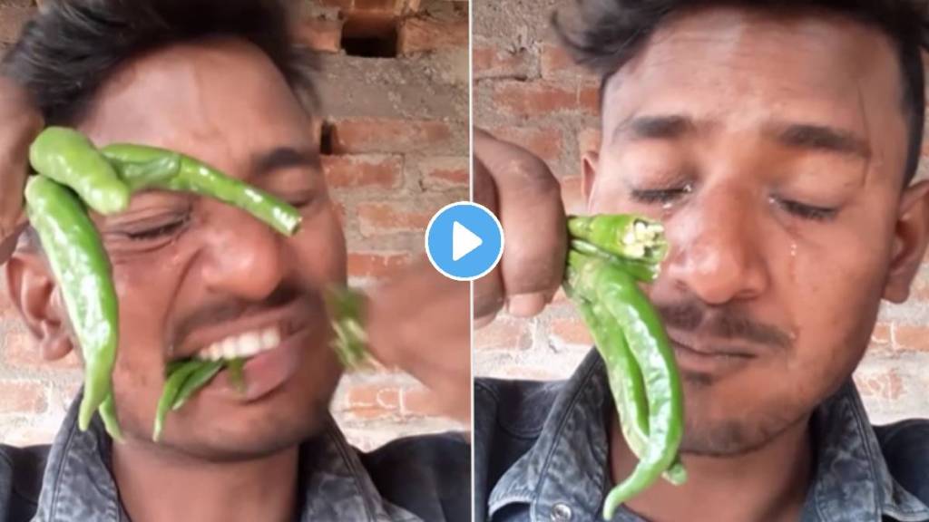 man eats raw chillies posts-video on social media