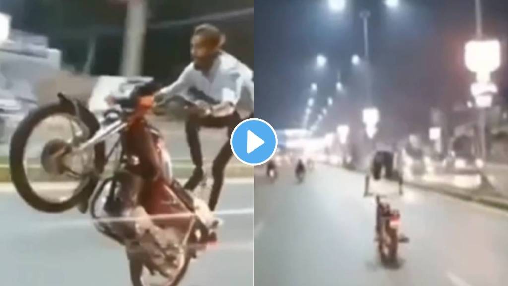 viral bike accident video man fall from bike doing stunt bike par stun road accident viral video