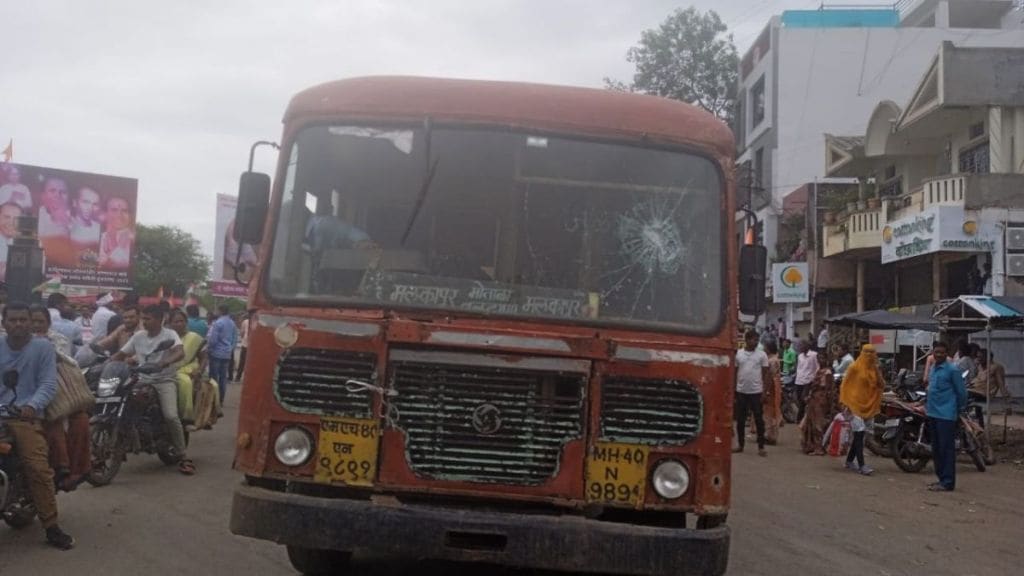 Stones pelted on bus