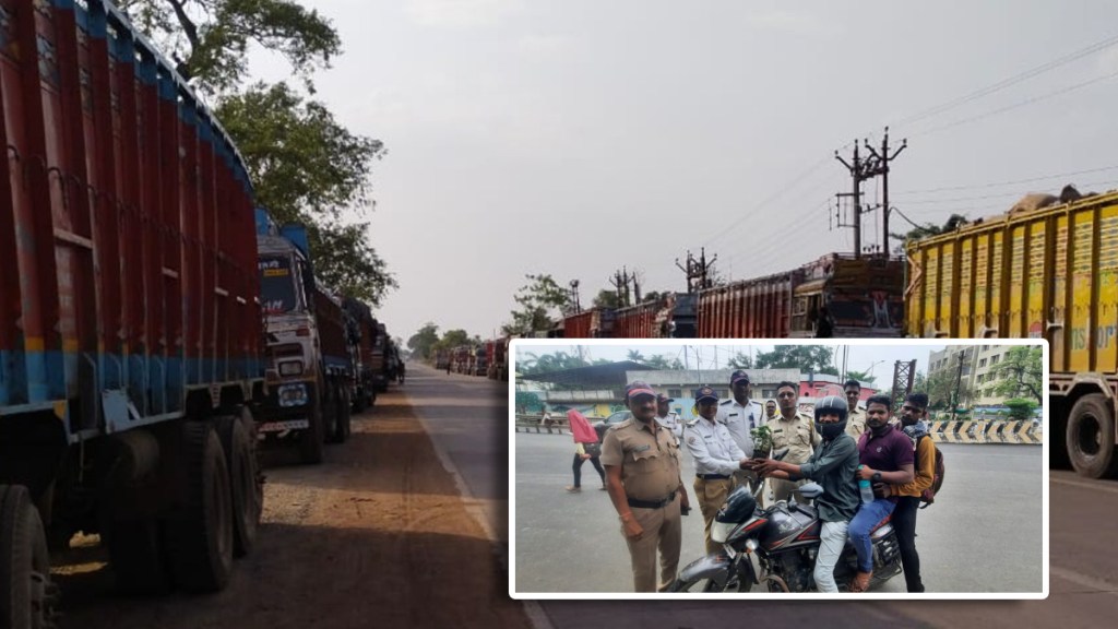 Strict action against truck drivers who occupy the highway