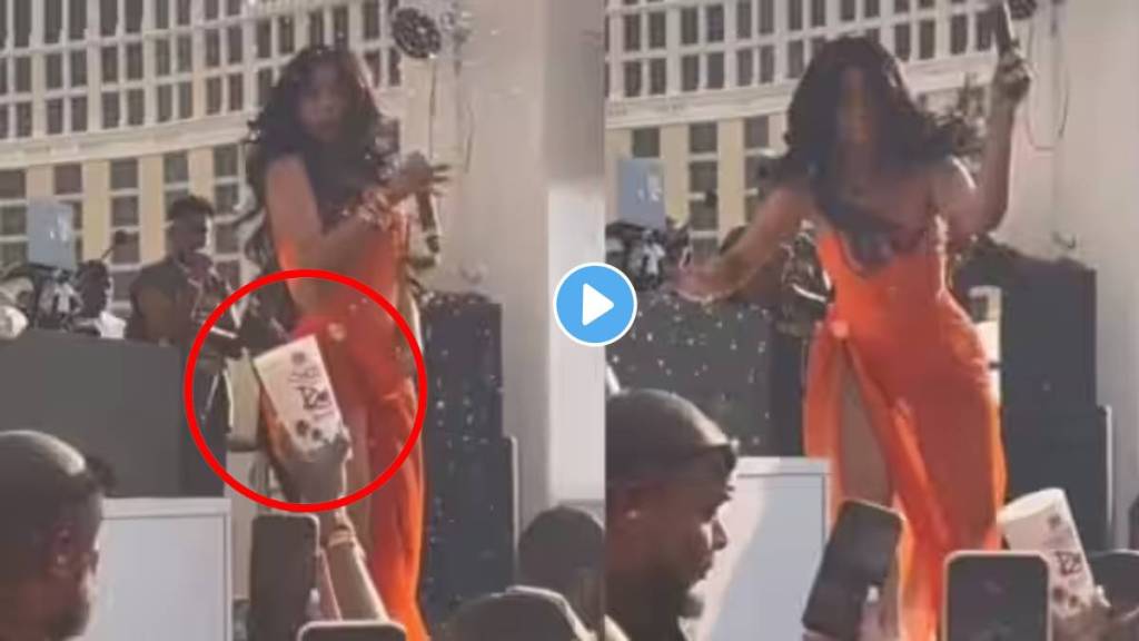 Cardi B loses temper after fan throws drink at her during concert