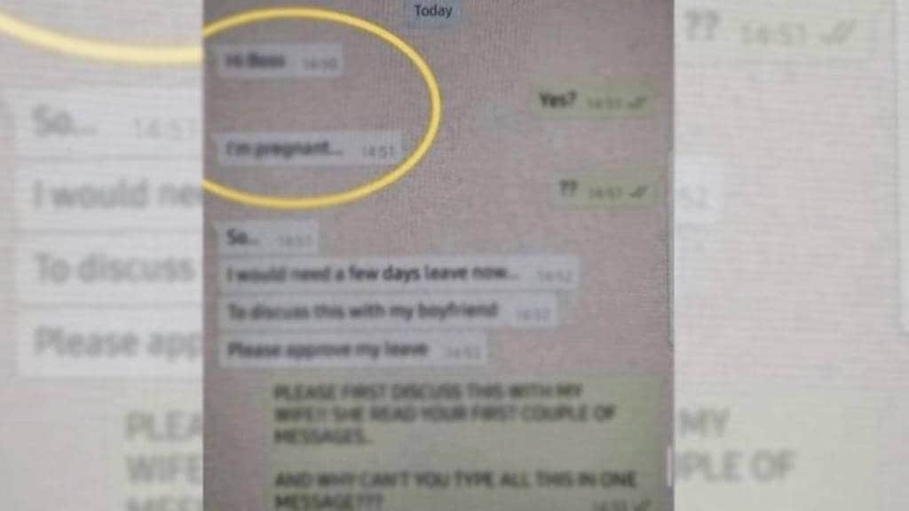 woman employee ask leave to boss on whatsapp chat viral on social media