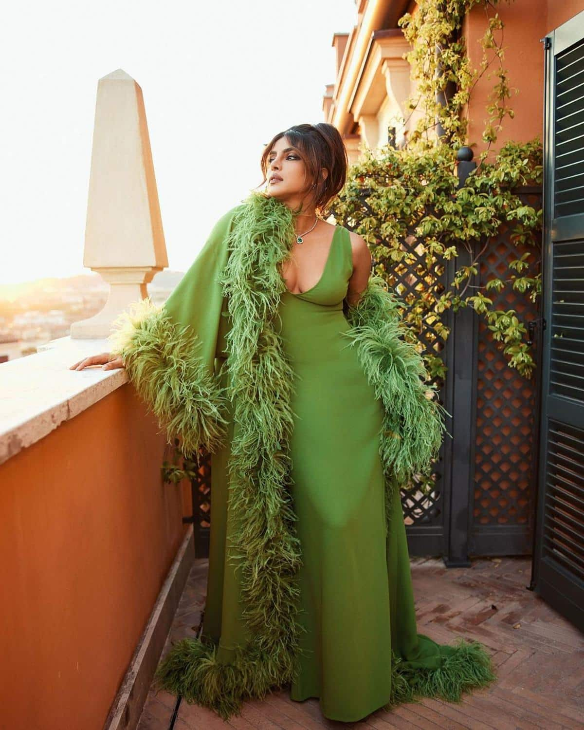 priyanka green gown