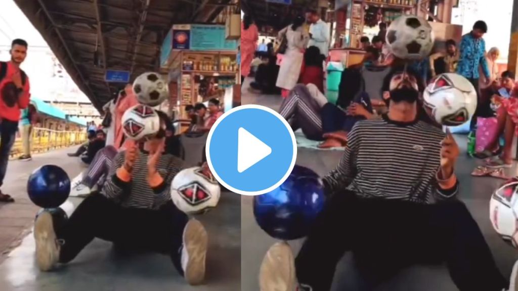 a boy doing ball juggling stunt on railway platform video goes viral