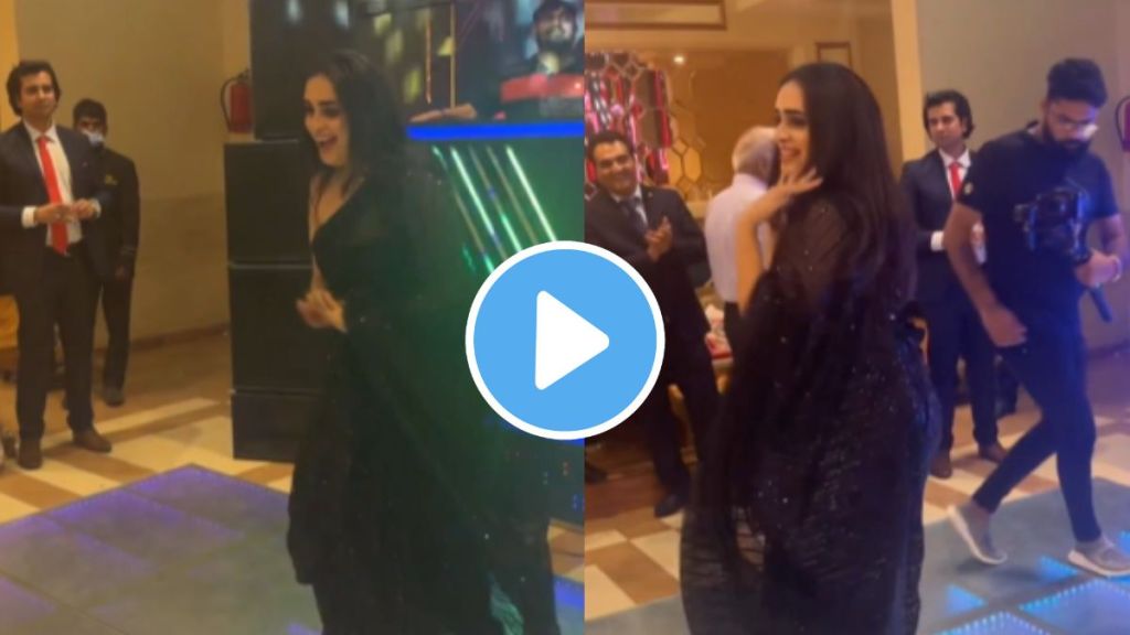 grooms sister wearing black saree dance on sharara sharara song in wedding video goes viral