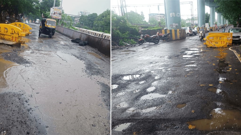 potholes many important roads Dombivli