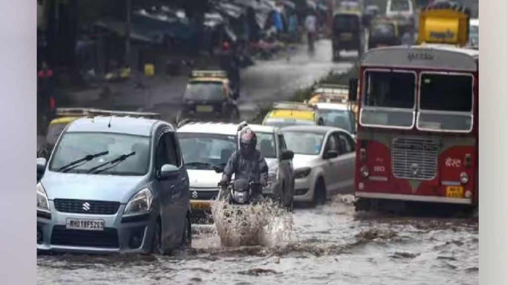 traffic jam due to heavy rain