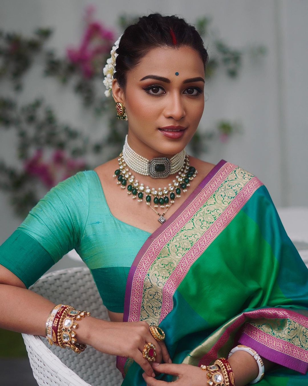 Aayushi Bhave Tilak Saree Look